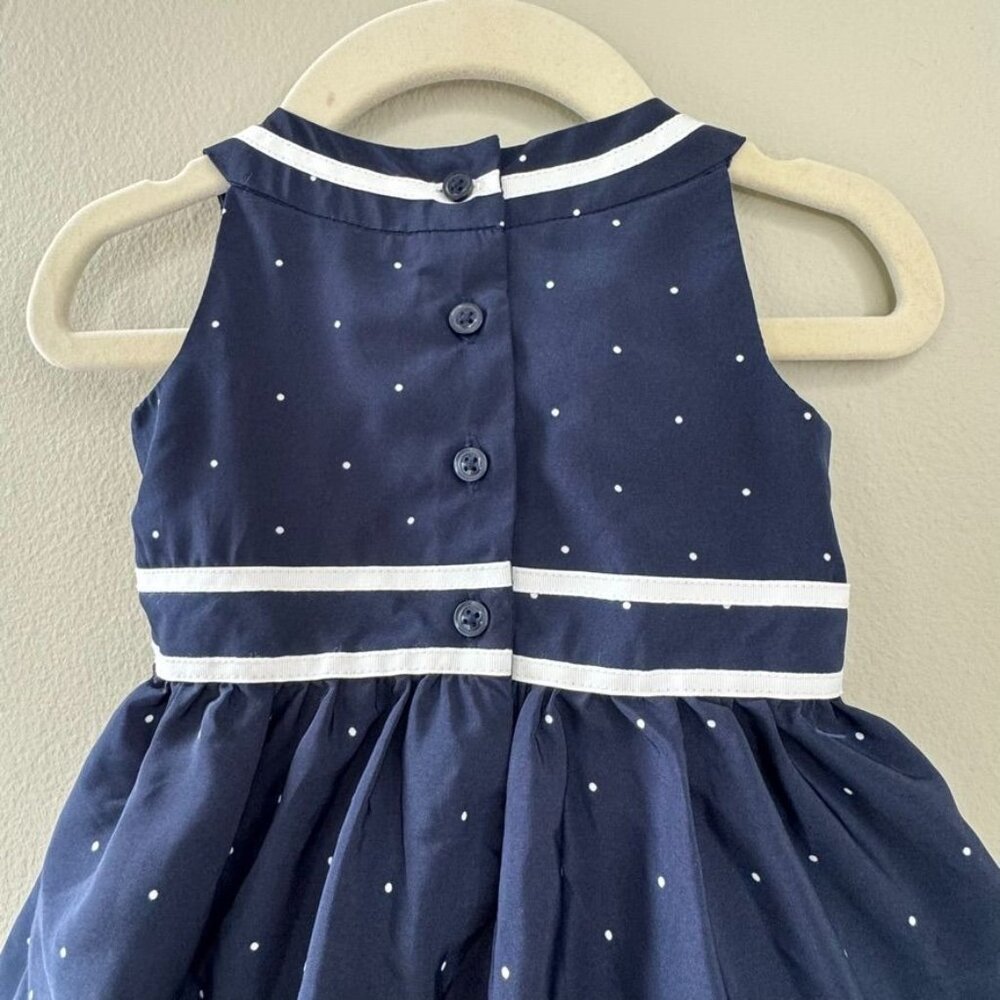 JANIE & JACK Equestrian Horse Dress Girls 6-12M NEW Blue 2 Pcs Bloomers Set NWT - Picture 4 of 11